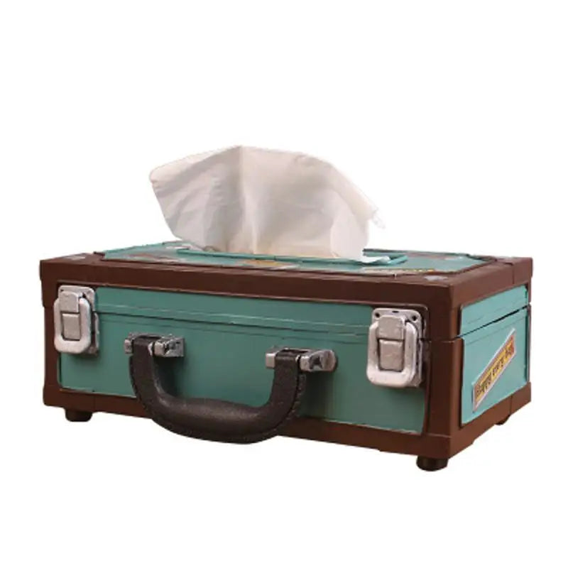 Retro Radio Shape Tissue Paper Box Towel Holder Case for Home Bar Office
