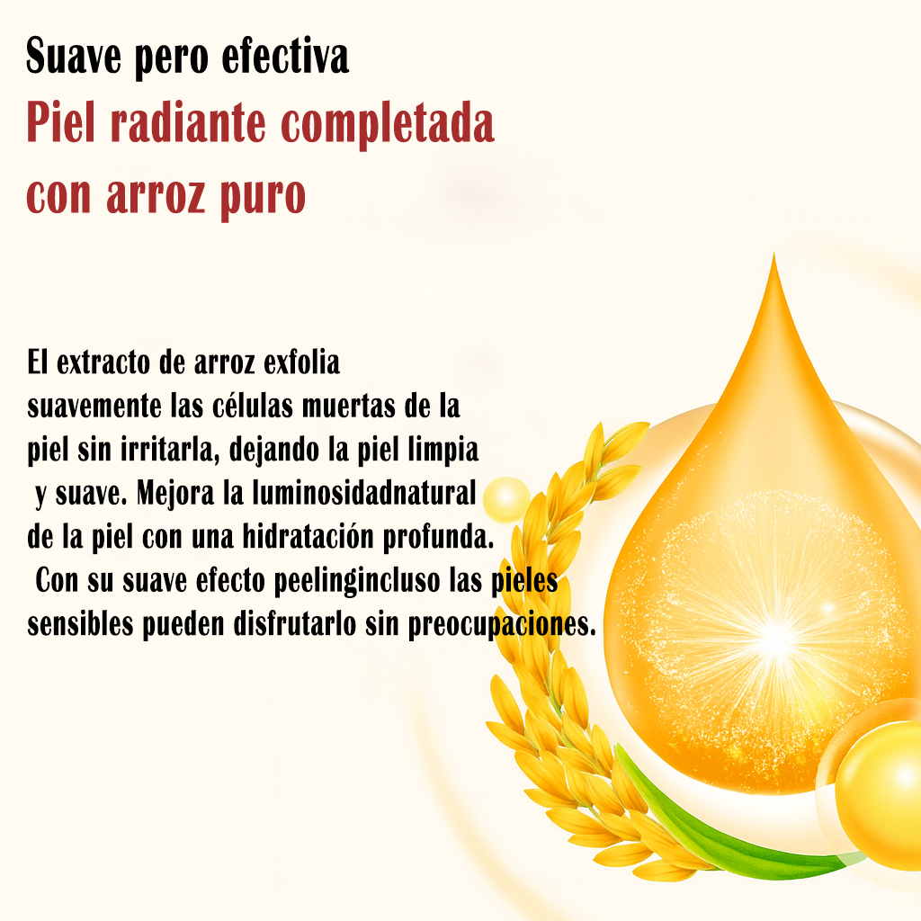 Últimas 3 horas: 70 % de descuento🔥 Exfoliante suave Glow Rice Ampoule - Apto para todo tipo de piel