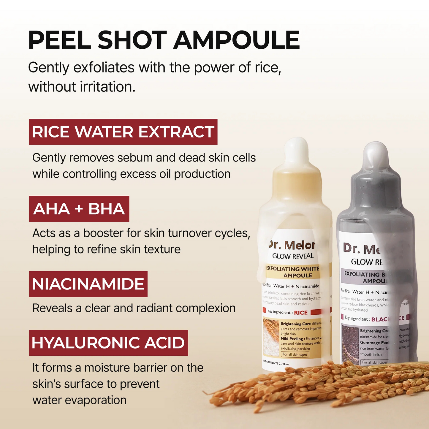 1 Final 3 Hours: 70% OFF🔥 Gentle Exfoliator Glow Rice Ampoule-Suitable for All Skin Types (副本)