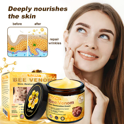 🍀TLOPA® Bee Venom Skin Restoration Cream –💖 Anti-aging,Hydrating, Skin Repair, Even Tone, Acne and Dark Spot Treatment, Wart and Mole Removal, Psoriasis Relief