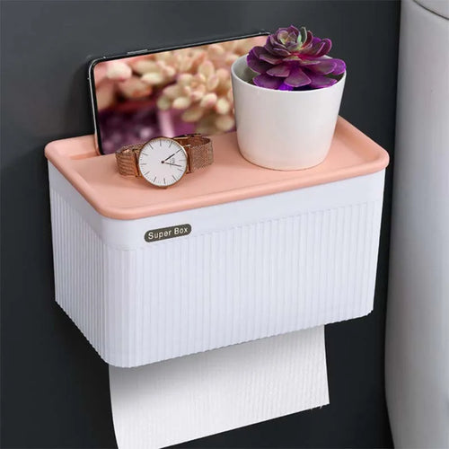 Wall Mount Toilet Paper Holder Tissue BoxTray Portable Toilet Roll Holder