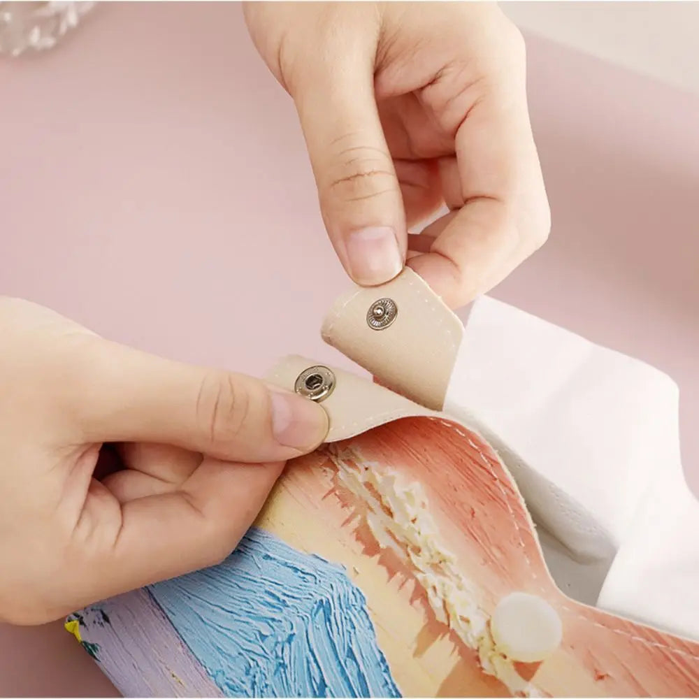 Aesthetic Leather Pink Tissue Case Large Storage  Napkin Holder Home