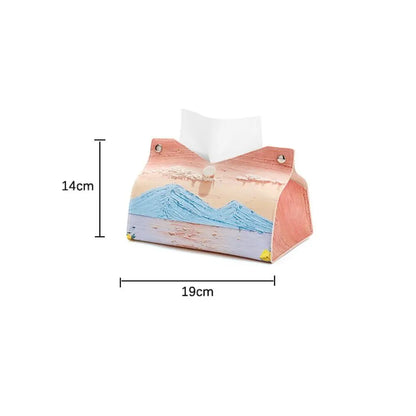 Aesthetic Leather Pink Tissue Case Large Storage  Napkin Holder Home