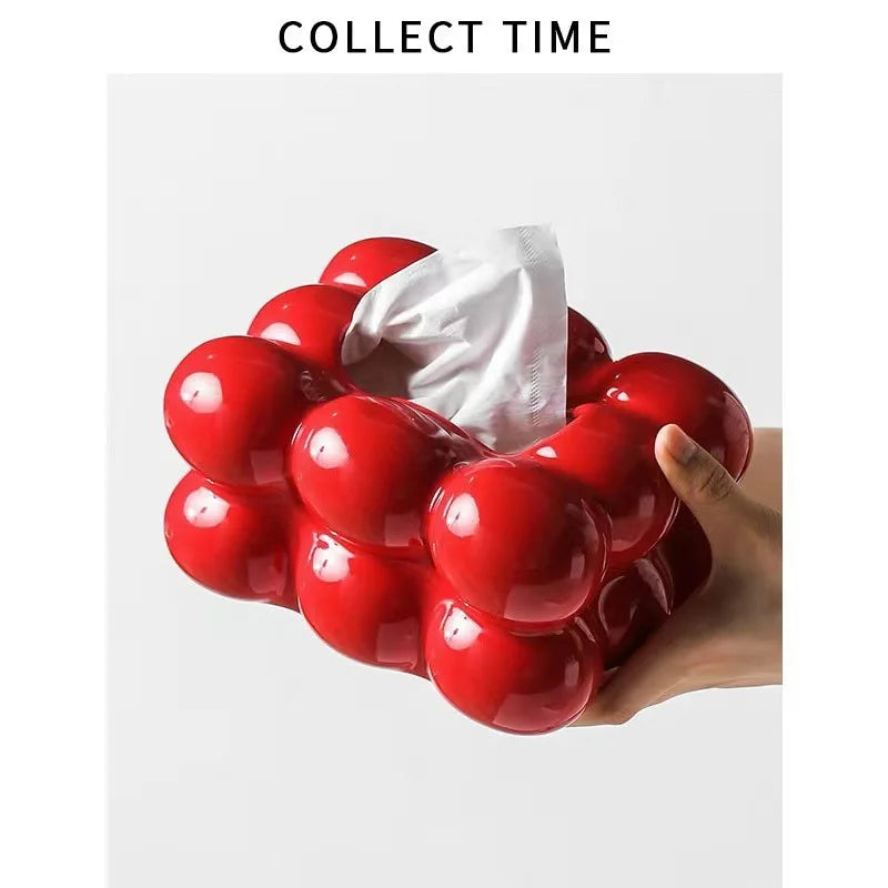 Ceramic Tissue Box Cotton Candy Drawer Napkin  Dining Table Tissue Box