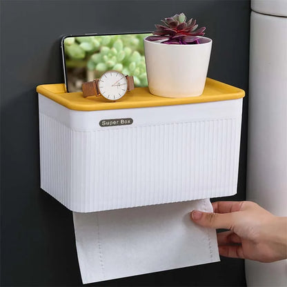 Wall Mount Toilet Paper Holder Tissue BoxTray Portable Toilet Roll Holder
