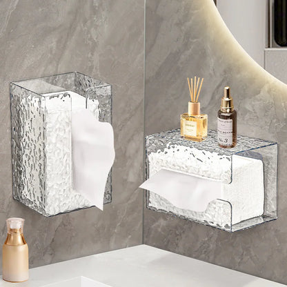 Bathroom Tissue Box Wall-mounted Paper Case Sanitary Paper Holder Acrylic Boxes