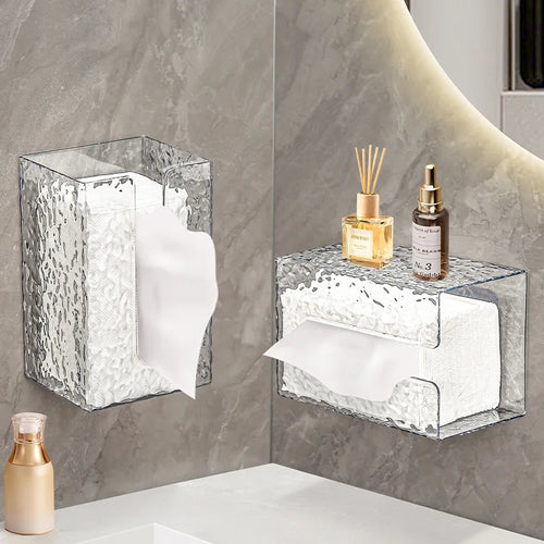 Bathroom Tissue Box Wall-mounted Paper Case Sanitary Paper Holder Acrylic Boxes