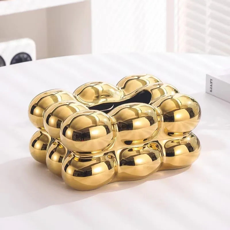 Ceramic Tissue Box Cotton Candy Drawer Napkin  Dining Table Tissue Box