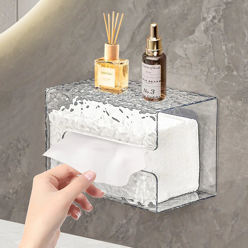 Bathroom Tissue Box Wall-mounted Paper Case Sanitary Paper Holder Acrylic Boxes