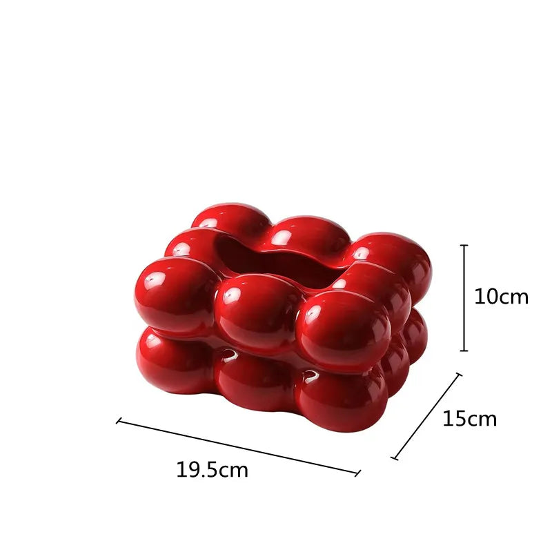 Ceramic Tissue Box Cotton Candy Drawer Napkin  Dining Table Tissue Box