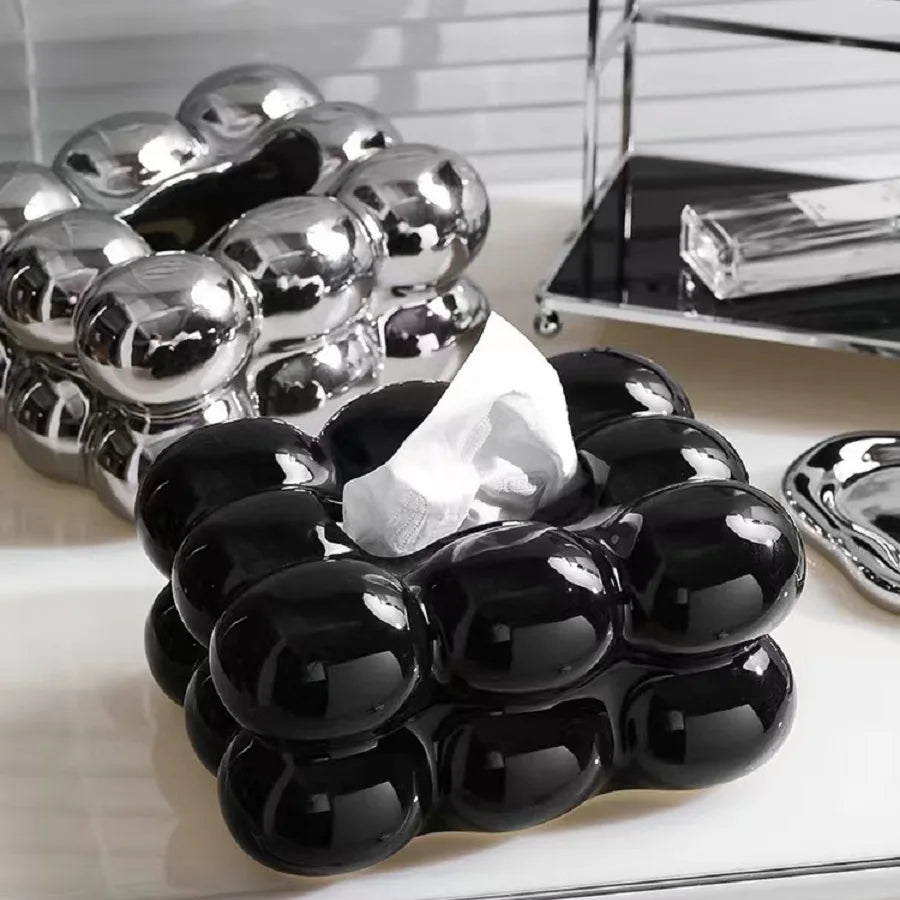 Ceramic Tissue Box Cotton Candy Drawer Napkin  Dining Table Tissue Box