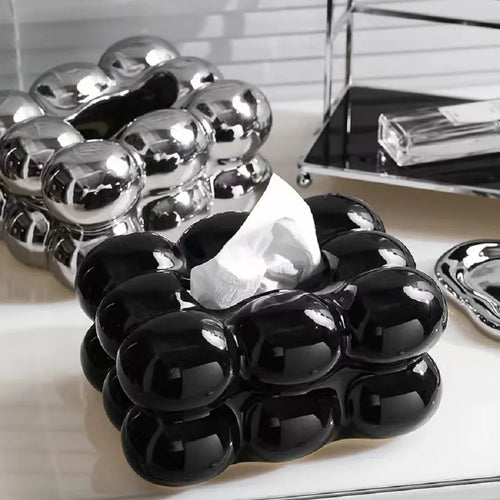 Ceramic Tissue Box Cotton Candy Drawer Napkin  Dining Table Tissue Box