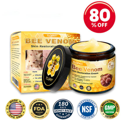 🍀TLOPA® Bee Venom Skin Restoration Cream –💖 Anti-aging,Hydrating, Skin Repair, Even Tone, Acne and Dark Spot Treatment, Wart and Mole Removal, Psoriasis Relief
